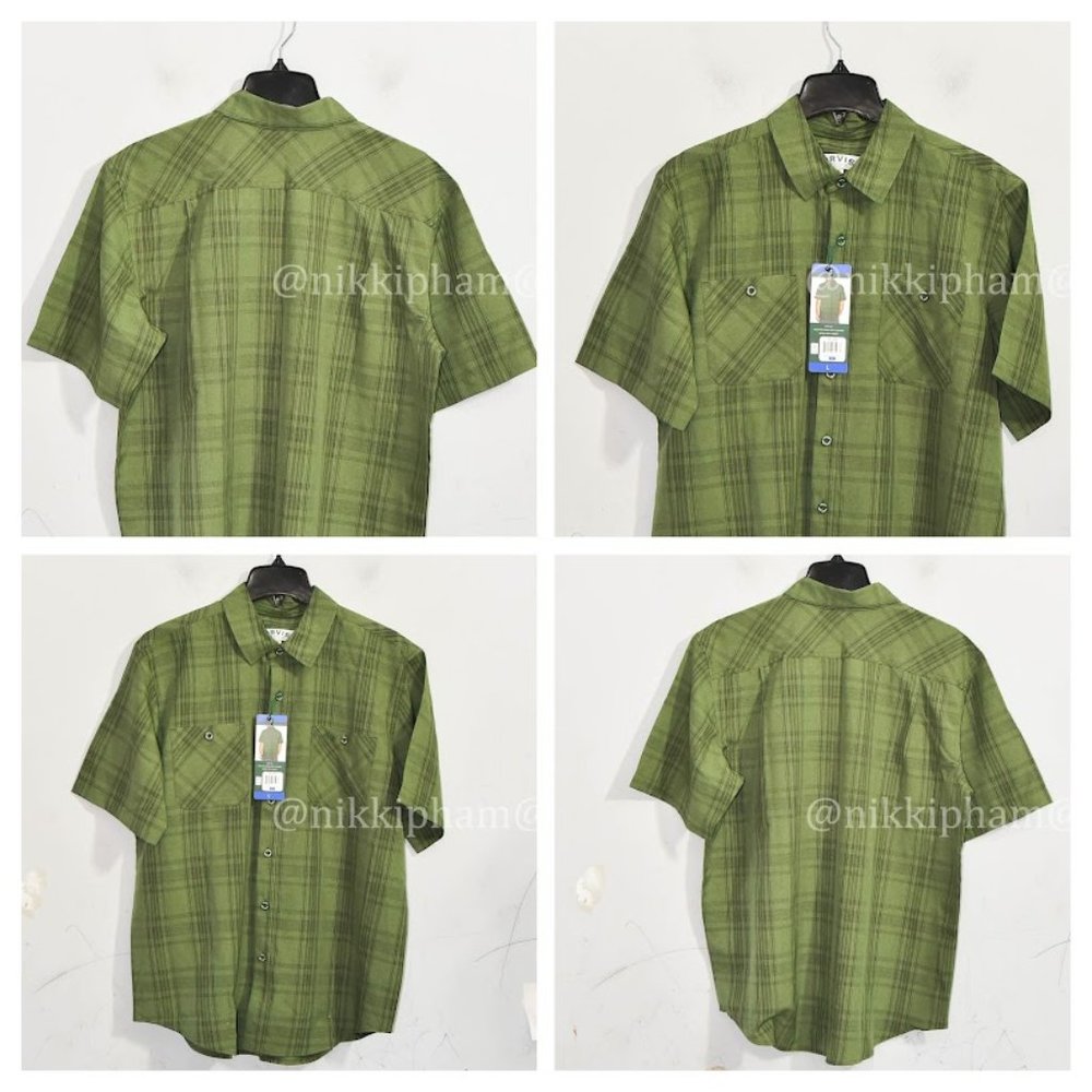 Orvis Men’s Short Sleeve Woven tech shirt in green - Picture 1 of 5
